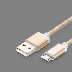 Кабель USB XOKO SC-100 Nylon Gold, Micro USB, 1.0 м