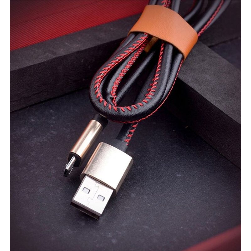 Кабель USB XOKO SC-115 Leather Black, Micro USB, 1 м