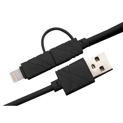Кабель USB XoKo SC-210 Black 2 в 1 - Lightning Micro USB 1 м