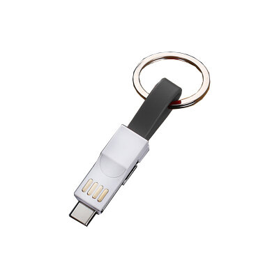 Кабель-брелок USB XoKo SC-301 Black 3 в 1 - Lightning Micro USB Type-C 13 см