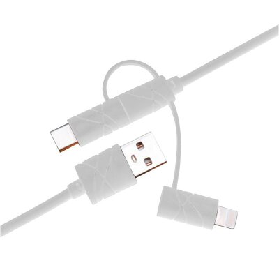 Кабель USB XOKO SC-310, 3 в 1 - Lightning, Micro USB, Type-C, 1.20 м - Білий
