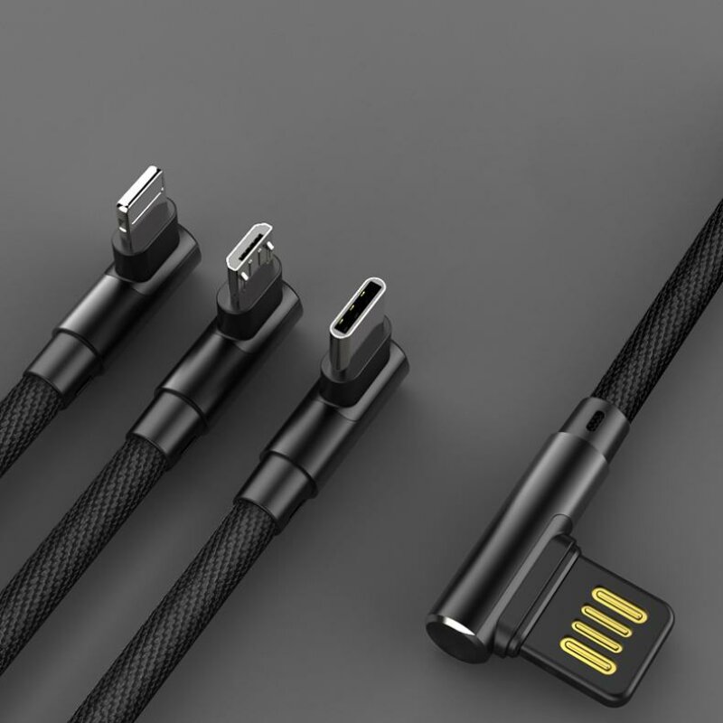 Кабель USB XOKO SC-340 Black, 3 в 1 - Lightning, Micro USB, Type-C, 1.20 м
