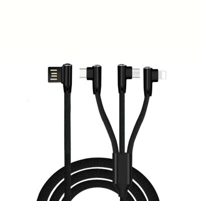 Кабель USB XOKO SC-340 Black, 3 в 1 - Lightning, Micro USB, Type-C, 1.20 м