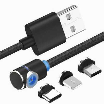 Магнітний кабель USB XoKo SC-370 Magneto Game 3 в 1 - Lightning, Micro USB, Type-C 1 м