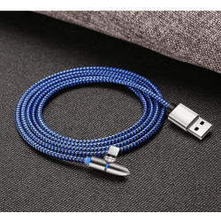 Магнітний кабель USB XOKO SC-380 Magneto Bullet Blue, 3 в 1 - Lightning, Micro USB, Type-C, 1 м