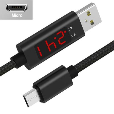 Кабель USB XoKo SC-150m MicroUSB з вимірювачем струму Black