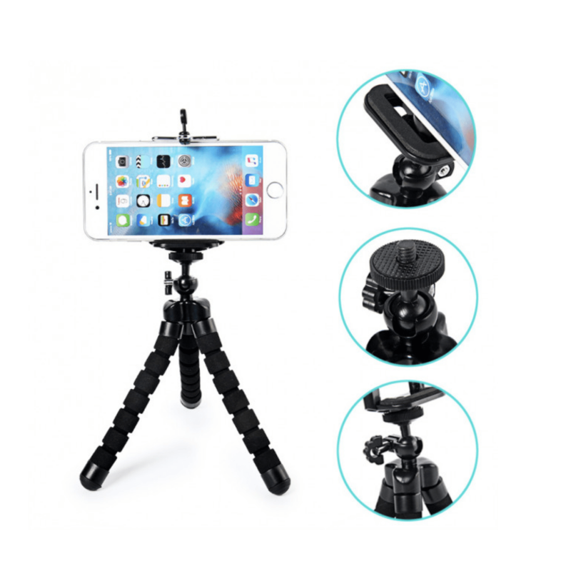 Штатив настільний XoKo з утримувачем для телефону/GoPro/фотоапарата Octopus SS-001 Black - Зображення 4