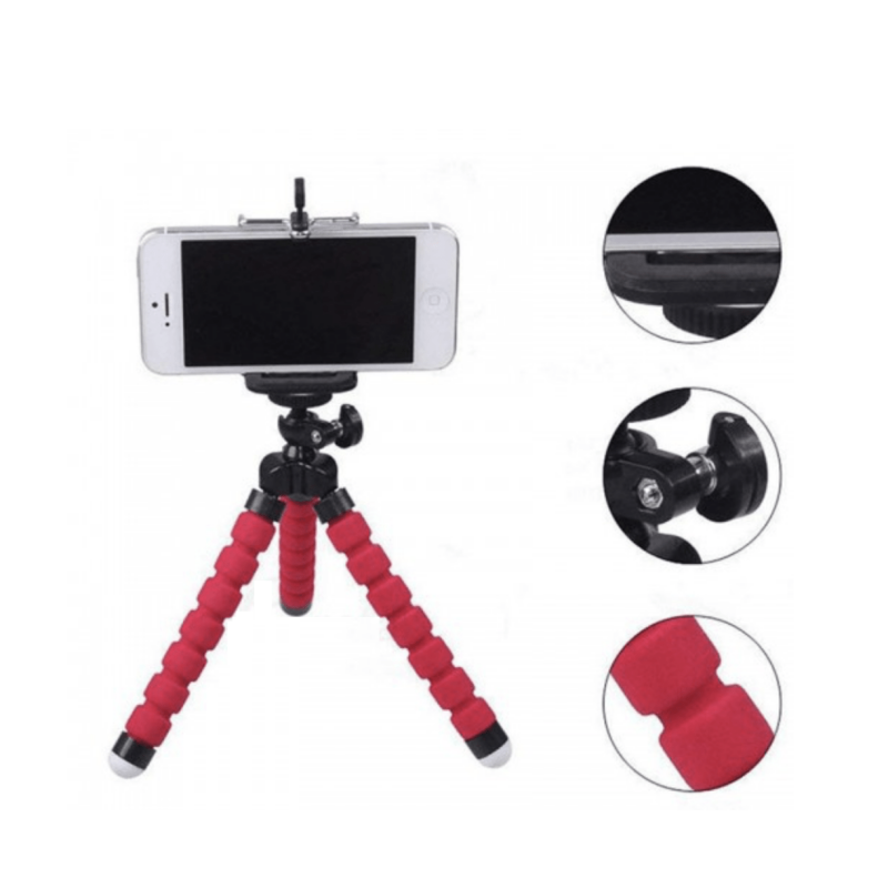 Штатив настільний XoKo з утримувачем для телефону/GoPro/фотоапарата Octopus SS-001 Red - Зображення 4