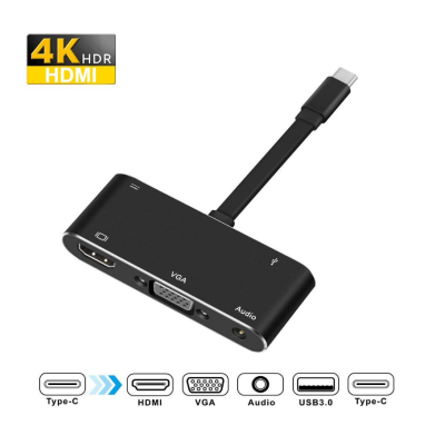 Перехідник USB-C на HDMI/VGA/AUDIO/USB3.0 Adapter з PD зарядкою