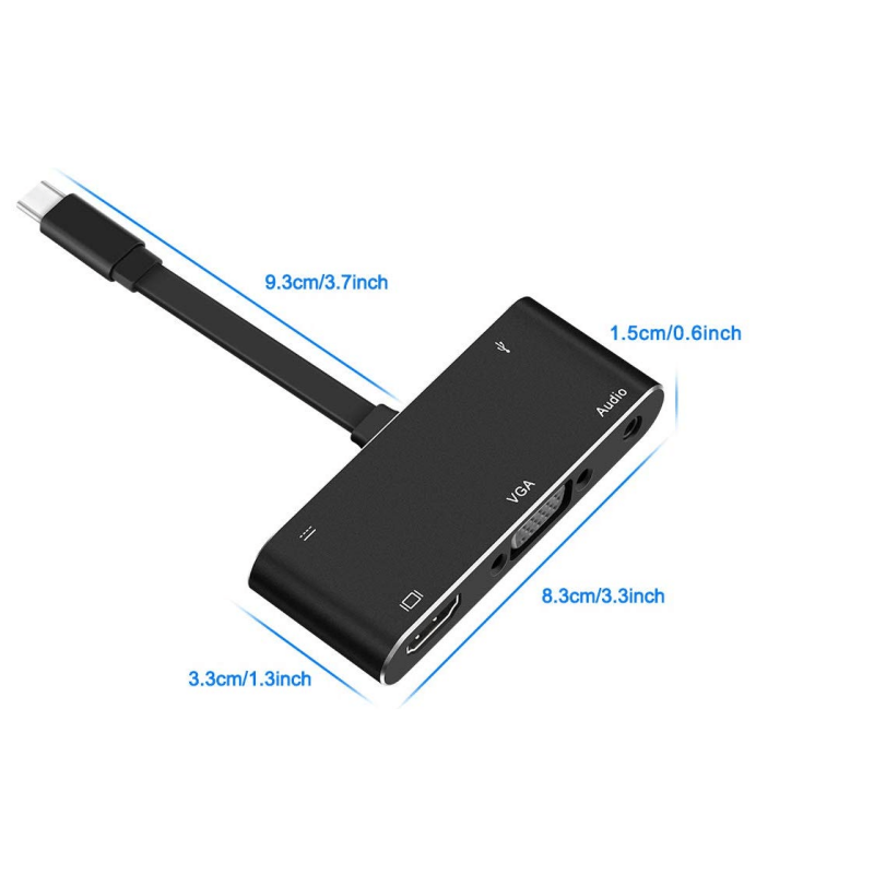 Перехідник USB-C на HDMI/VGA/AUDIO/USB3.0 Adapter з PD зарядкою