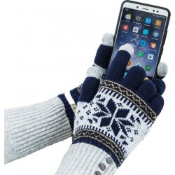 Рукавички XoKo для сенсорних екранів Ornament Blue (XK-TouchGloves-BB)