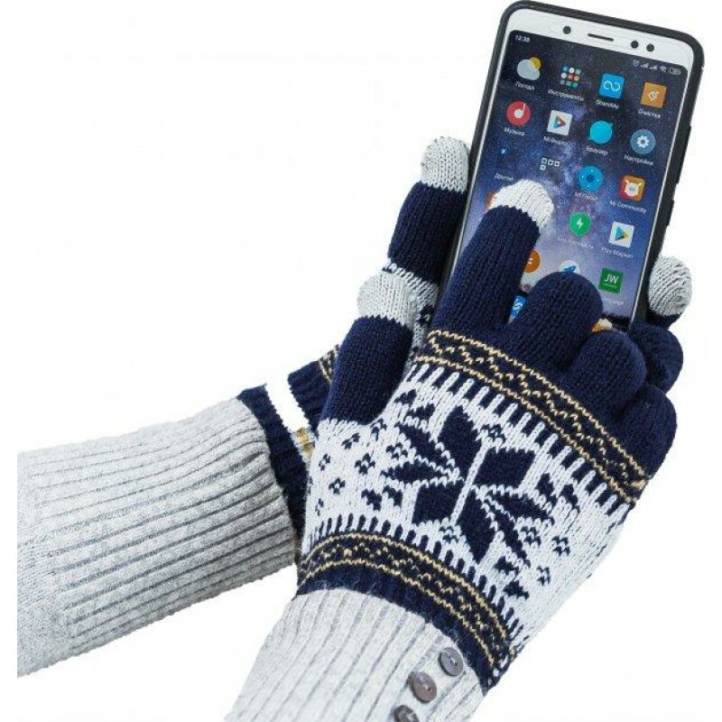 Рукавички XoKo для сенсорних екранів Ornament Blue (XK-TouchGloves-BB) - Зображення 2