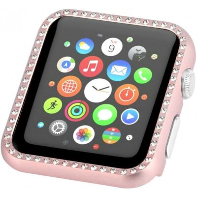 Бампер XoKo Aluminium Diamond зі стразами для Apple Watch 38mm Rose Pink (XK-AP-DMPK)