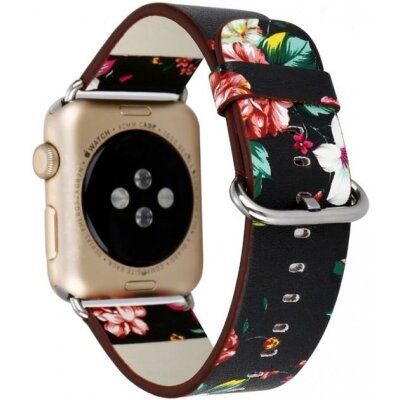 Ремінець ХоКо Flowers для Apple Watch 38/40mm Black (XK-AW-LP-Black)