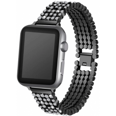 Ремінець XoKo Ceramic Diamond Jewelry для Apple Watch 38-40mm Black (XK-DM-JWBK)