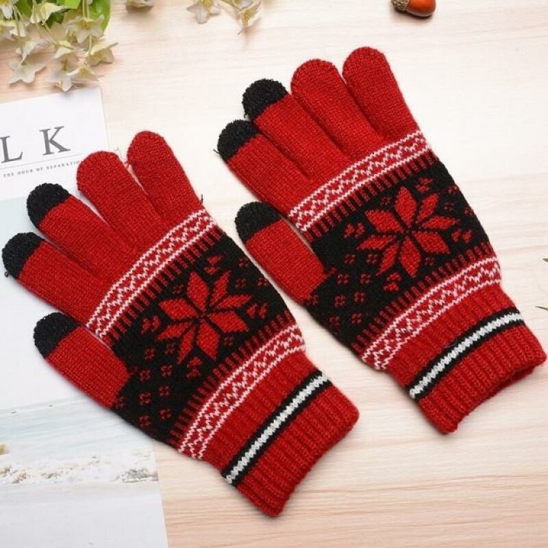 Рукавички XoKo для сенсорних екранів Ornament Black/Red (XK-TouchGloves-BR) - Зображення 3