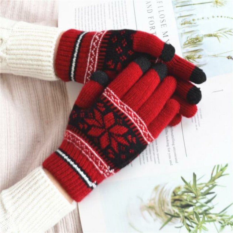 Рукавички XoKo для сенсорних екранів Ornament Black/Red (XK-TouchGloves-BR) - Зображення 4