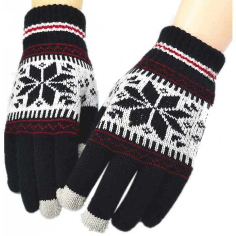 Рукавички XoKo для сенсорних екранів Ornament Black/White (XK-TouchGloves-BW)