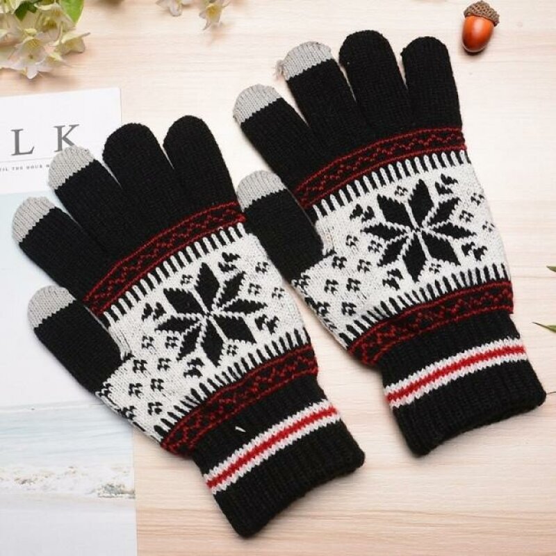 Рукавички XoKo для сенсорних екранів Ornament Black/White (XK-TouchGloves-BW) - Зображення 3