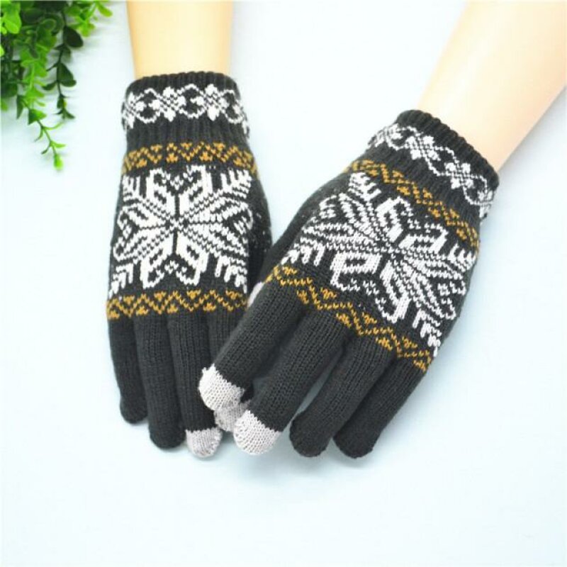 Рукавички XoKo для сенсорних екранів Ornament Dark Gray/White (XK-TouchGloves-DGW) - Зображення 3