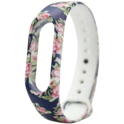 Ремінець ХоКо для Xiaomi Mi Band 3/4 Blue (XK-XM-SC-Blue with flowers)