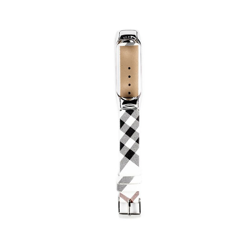 Ремінець XoKo Leather для Xiaomi Mi Band 3/4 Design Black/White (XK-XM-LT-DEBKWT)