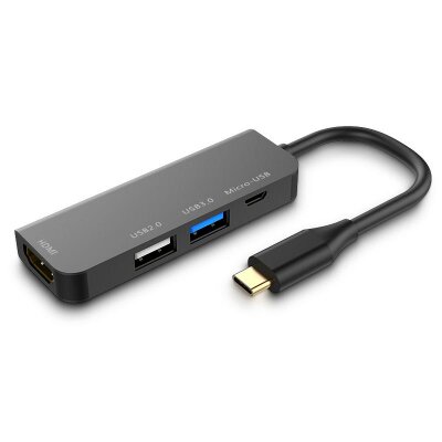 USB-хаб XOKO AC-400 Type-C to HDMI+USB 3.0+USB 2.0+Micro USB