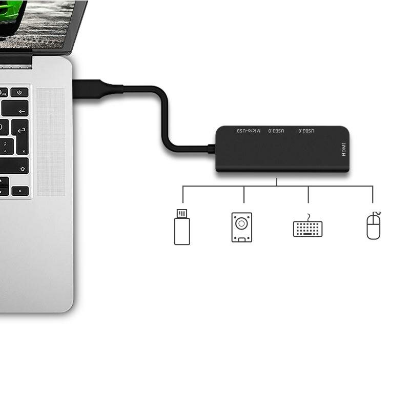 USB-хаб XOKO AC-400 Type-C to HDMI+USB 3.0+USB 2.0+Micro USB