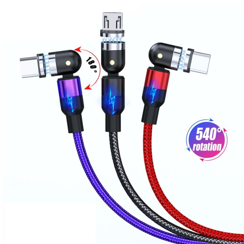 Магнітний кабель USB XOKO SC-390 Magneto 540 ° Black, 3 в 1 - Lightning, Micro USB, Type-C, 1 м