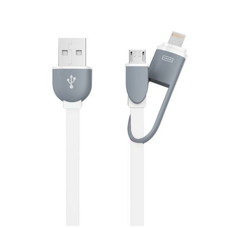 Кабель-брелок USB XoKo SC-201 key White 2 в 1 - Lightning Micro USB 25 см