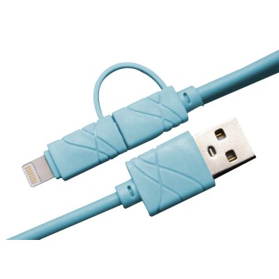 Кабель USB XoKo SC-210 Blue 2 в 1 - Lightning Micro USB 1 м
