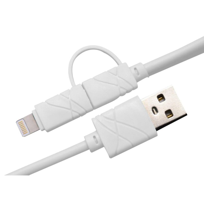Кабель USB XoKo SC-210 White 2 в 1 - Lightning Micro USB 1 м