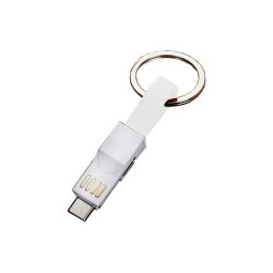 Кабель-брелок USB XoKo SC-301 White 3 в 1 - Lightning Micro USB Type-C 13 см