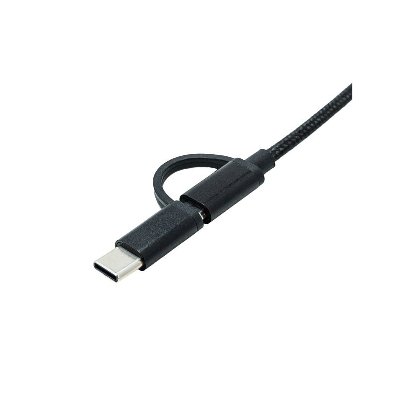 Адаптер OTG XoKo AC-150 2 в 1 USB 3.0 - MicroUSB & USB Type-C з кабелем Black