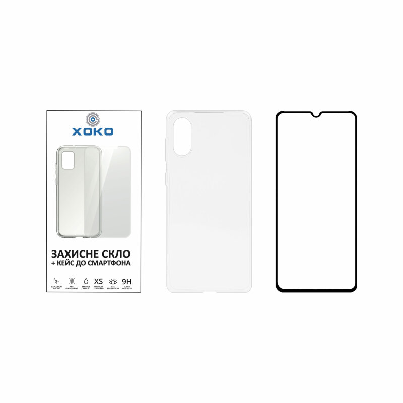 Комплект панель + скло XOKO для Samsung Galaxy A02s Transparent