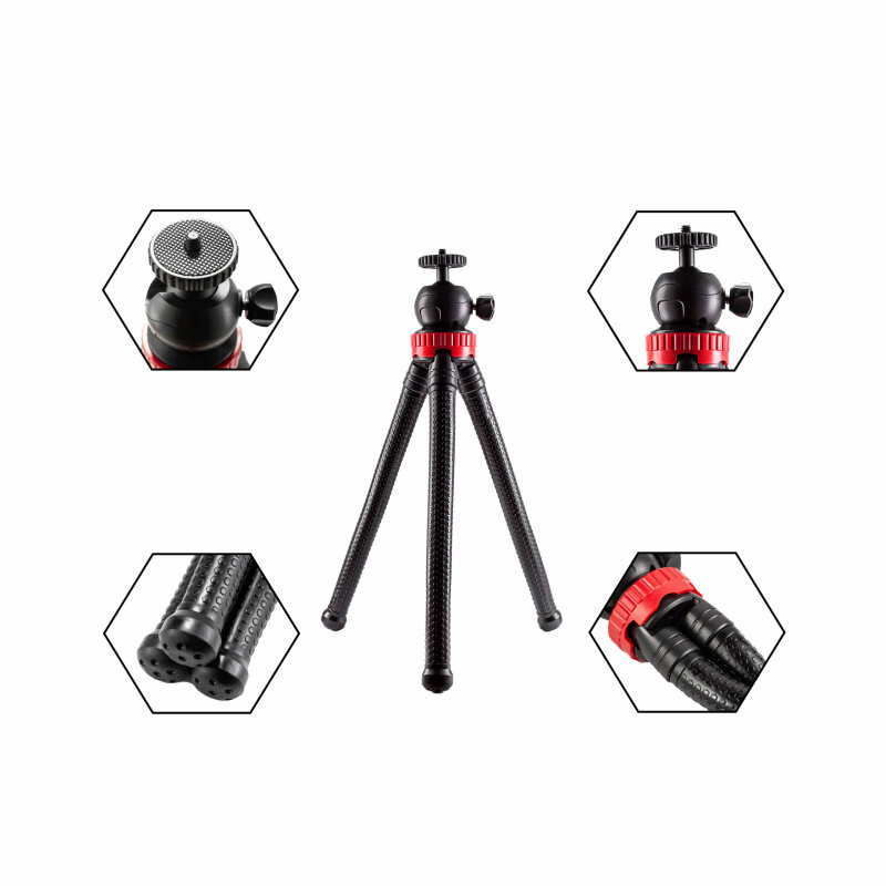 Гнучкий штатив для телефону, камери, екшн камери XOKO SS-1000 Black - Зображення 2