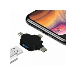Перехідник XOKO AC-330 3.0 USB Type-C/MicroUSB/Lightning
