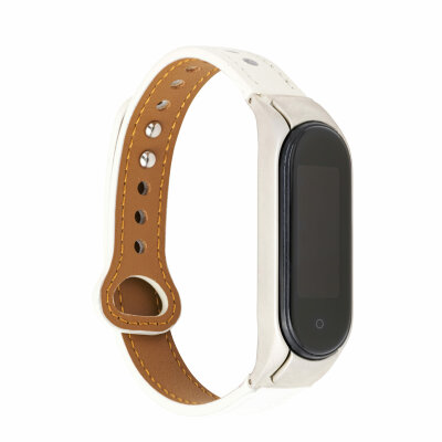 Ремінець ХоКо Leather Premium Band для Xiaomi Mi Band 5/6 White