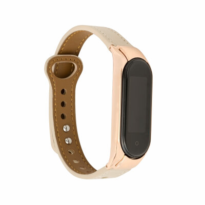 Ремінець ХоКо Leather Premium Band для Xiaomi Mi Band 5/6 White Gold