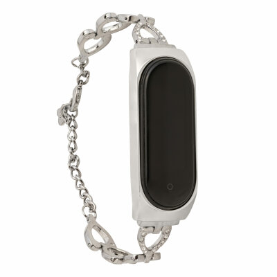 Ремінець ХоКо Metal Premium Band для Xiaomi Mi Band 5/6 Heart Silver