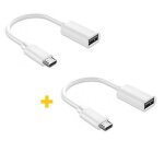 Адаптер OTG XOKO AC-130 USB - MicroUSB з кабелем білий 2шт.