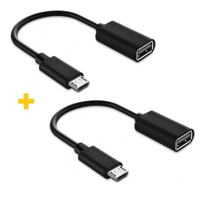 Адаптер OTG XOKO AC-130 USB - MicroUSB з кабелем чорний 2шт