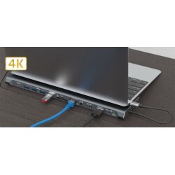 Док станція 12-в-1 XOKO AC-1200 USB-C 2хHDMI/4xUSB 3.0/2xUSB-C PD 3.0/RJ45/SD/MicroSD/AUX 3.5 мм із двостороннім охолодженням.