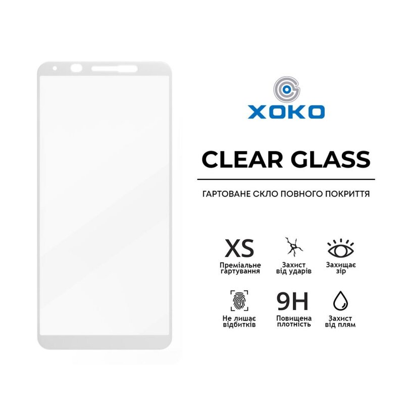 Захисне скло XOKO Full Glue Oppo F7 Youth White (2 штуки в комплекті)