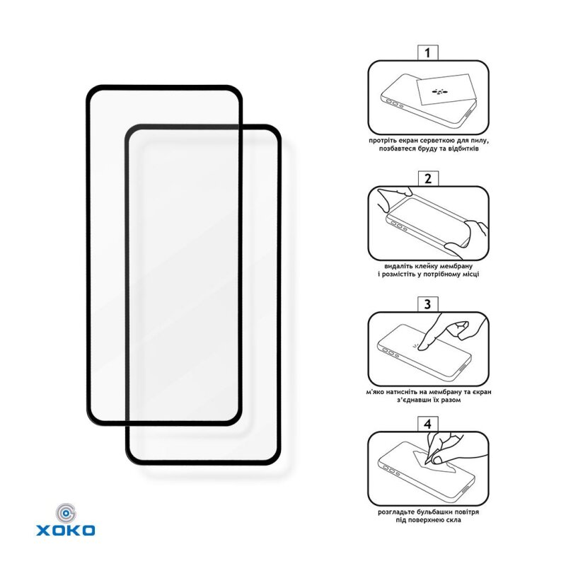 Захисне скло XOKO Full glue Samsung A115 (A11)/M115 (M11) Black (2 штуки в комплекті)