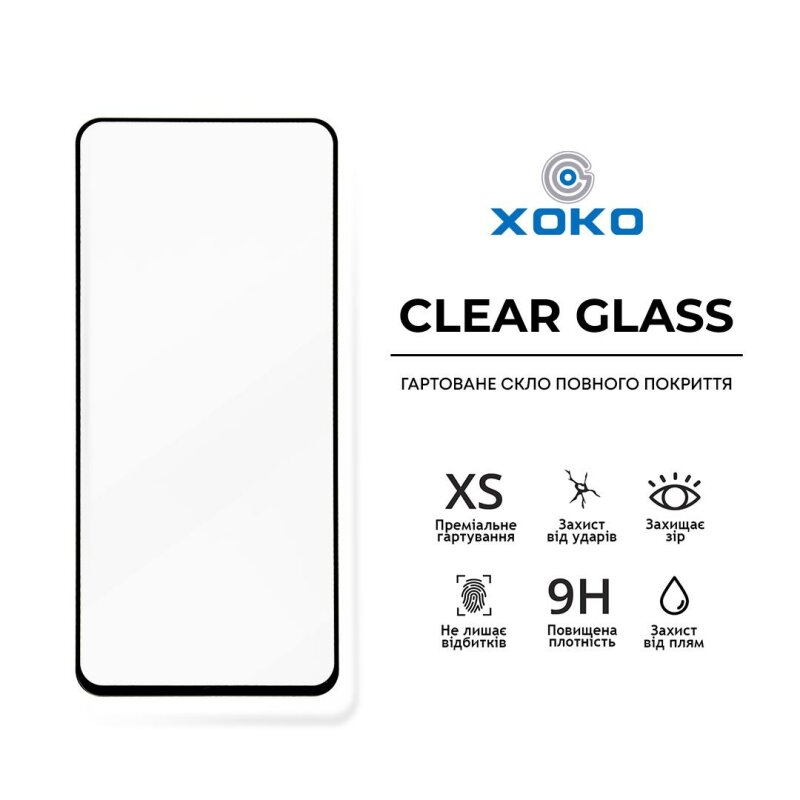 Захисне скло XOKO Full glue Xiaomi Redmi 9 Black (2 штуки в комплекті)