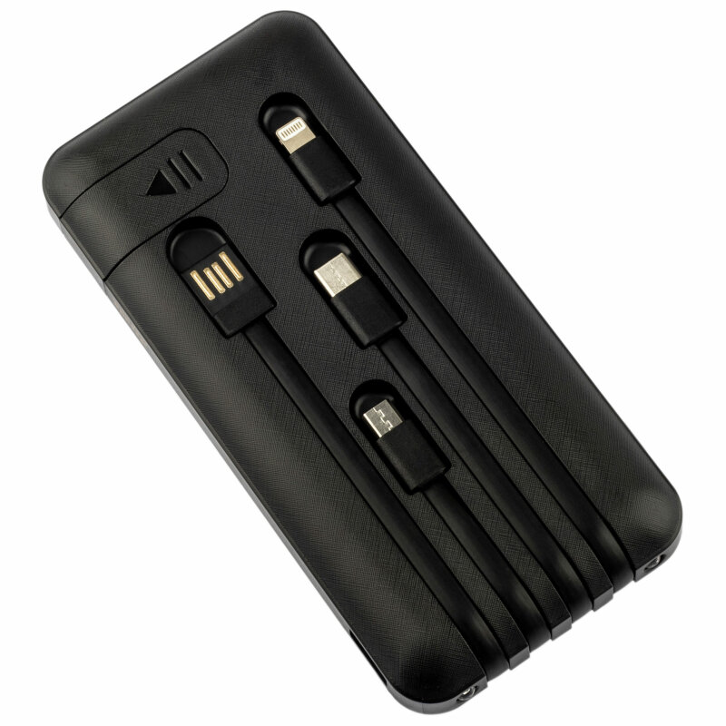 УМБ Azeada Power bank з кабелями PD-P62 10000mAh чорний