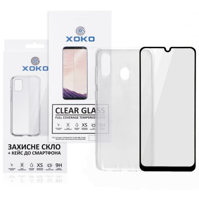 Комплект панель + скло XOKO для Samsung A205 (A20) Transparent
