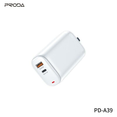 Мережевий зарядний пристрій Proda Xinrui A39 Quick Charger 65W USB, Type-C PD білий