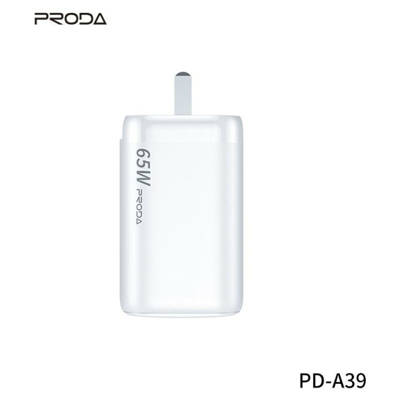 Мережевий зарядний пристрій Proda Xinrui A39 Quick Charger 65W USB, Type-C PD білий